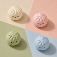 Jouet Squishy Personnalisé Pastel Bao Bun, Jouet Anti-stress Souriant en Forme de Dumpling pour Bureau, Cadeau Promotionnel d'Anniversaire
