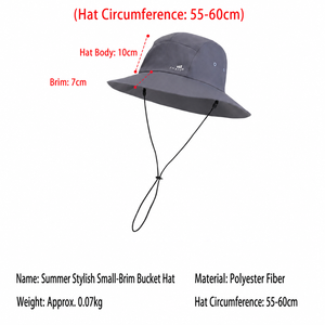 Polyester Two Tone Wide Brim Bucket Hat with Eyelet Vent and Chin Cord Lock Sun Hat Outdoor for Women Men Unisex Hiking - Product Image 4