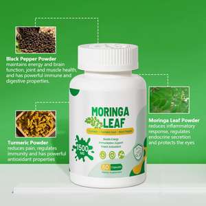 CGMP Fábrica Private Label Melhor Preço Moringa Folha Pó Cápsulas - Product Image 3
