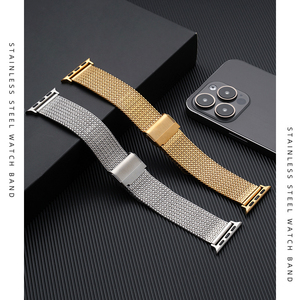 Bracelets en acier inoxydable de qualité supérieure, maille milanaise, bande en maille grossière pour montres intelligentes, s'adapte aux boîtiers de 40 mm et 42 mm pour iWatch - Product Image 5