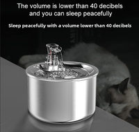 Bebedero Automático de Lujo para Perros y Gatos de Acero Inoxidable, Circulación Continua de Agua, Alimentado por Carga, Impermeable IPX5, Sólido