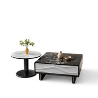 Ensemble de tables basses gigognes pour salon, élégant, avec huit compartiments, plateau en verre technologique à bords arrondis, prix compétitif