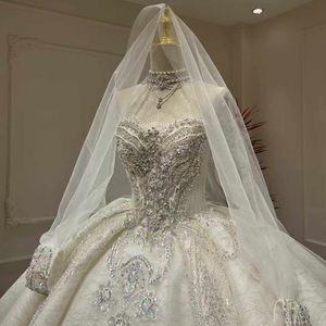<span class=keywords><strong>Robe</strong></span> de mariée de luxe Jancember XX32, lourdement ornée de perles, <span class=keywords><strong>robe</strong></span> de bal scintillante, <span class=keywords><strong>robe</strong></span> de mariée <span class=keywords><strong>en</strong></span> cristal, cérémonie de mariage cathédrale - Product Image 4
