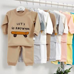 Conjunto de Verano de Dos Piezas para Niños y Niñas, Camiseta de Manga Corta y Pantalones Cortos de Color Sólido, Algodón - Product Image 5