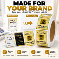 Étiquettes personnalisées en feuille d'or, autocollantes en rouleau en PET métallisé pour bocaux alimentaires, emballage de produits et image de marque