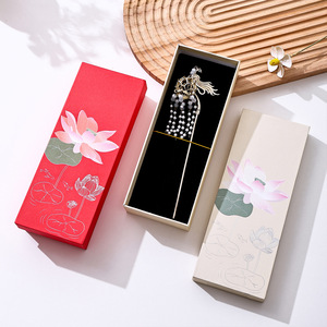 Scatola Portagioie a Forma di Loto con Coperchio Cielo e Terra, Scatola Regalo per Fermaglio per Capelli Cinese, Scatola Regalo di Compleanno per Amici - Product Image 4