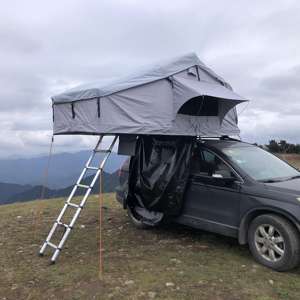 Haute qualité 140x310x130CM groupe de <span class=keywords><strong>flotte</strong></span> extérieure <span class=keywords><strong>Camping</strong></span> voiture tente sur le toit coupe-vent étanche Anti-ultraviolet tente de toit souple - Product Image 3