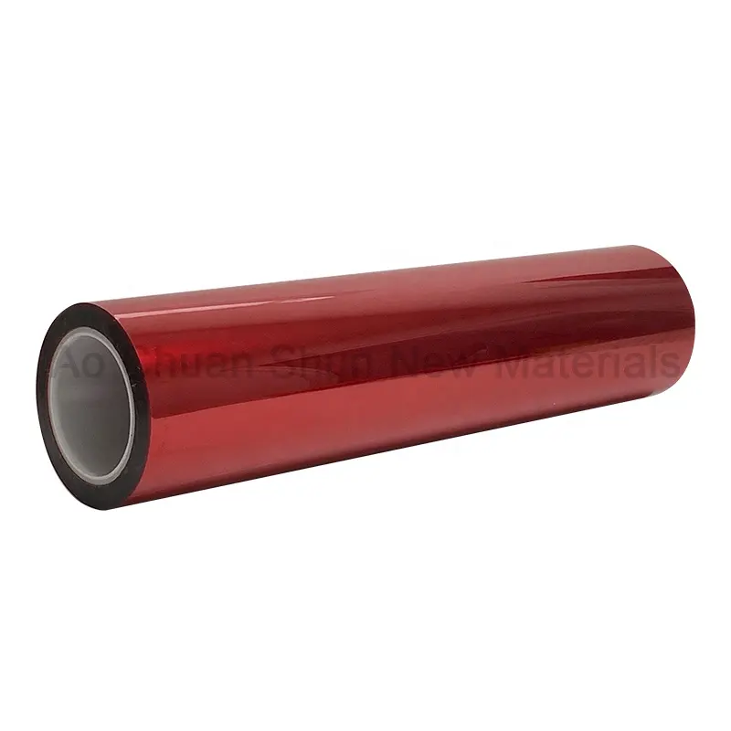 赤カスタマイズ可能シリコン品質管理43umペットフィルムプラスチックロールペット拡散フィルムプラスチックフィルム包装材料