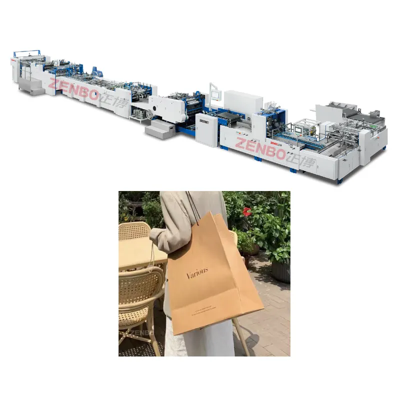 luxury lovry kraft banana big paper shopping bag forming making machine ZB1200CT-430S