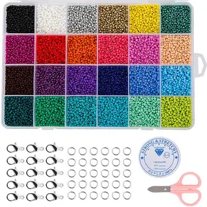 Plastic Seed Beads Small Pony Beads 24 Grid Beads 2mm 3mm 4mm Baking Paint Color Millet Bracelet Jewelry Making