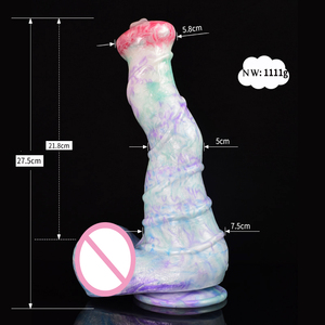 Silicone liquido cazzo pene animale cavallo cane Dildo realistico vene dei capezzoli Dildo con ventosa giocattolo del sesso - Product Image 2
