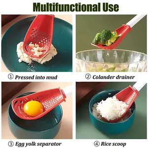 Cuillère de cuisine multifonctionnelle jetable en plastique, passoire de cuisine domestique, cuillère résistante à la chaleur avec trou de suspension pour pommes de terre et ail - Product Image 5