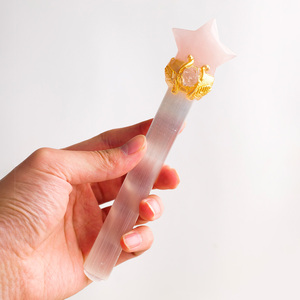 Nouvel Arrivage en Gros : Baguettes de Sélénite Artisanales DIY avec Motifs Étoile et Lune – Ornement Décoratif <span class=keywords><strong>pour</strong></span> la Maison - Product Image 6