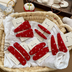 Nouvel an, nœud rouge, goutte d'eau, bb, pince à cheveux élégante pour fille, <span class=keywords><strong>frange</strong></span> latérale, accessoire de cheveux haut de gamme - Product Image 1