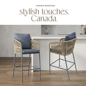 Modern Rattan Accent <b>Bar</b> Chair Cushioned Backless <b>Stool</b> Metal Frame Counter Seating for Kitchen and Cafe Patio - Product Image 2