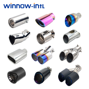 Fabriek Custom 4 Inch 102Mm Ronde Koolstofvezel Roestvrij Staal Auto Uitlaat Uit <span class=keywords><strong>China</strong></span> - Product Image 2