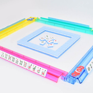 En Stock: Juego de Mahjong Americano de Lujo Personalizado, Moderno, de Acrílico Azul y Cristal, 166 Fichas, Plegable, para <span class=keywords><strong>Ajedrez</strong></span>/Cartas, Regalo para el Hogar - Product Image 2