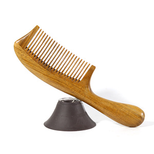 El yapımı doğal baş masajı saç Combs statik sağlıklı ahşap dolaşık açıcı sandal ağacı geniş diş ahşap tarak kıvırcık saç - Product Image 4
