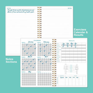 Agenda de Gimnasio Personalizada A5, Impresa, con Tapa Dura, Estilo Ejecutivo, Encuadernación en Espiral, Ecológica, con Logotipo en Dorado, Regalo para Entrenamiento - Product Image 5