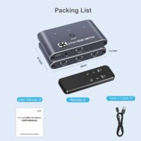 Conmutador HDMI 3x1 4K 2.0b 18Gbps HDR, Conmutador de Audio y Video, 3 Entradas a 1 Salida con Control Remoto para PS4, XBOX, STB, PC