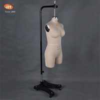 JUN MEI Halbkörper-Damenunterwäsche-Torso-Schaufensterpuppe Größe 75C Weiß aus Fiberglas mit Baumwollstoffen, steckbar, zum Aufhängen, stehende Pose