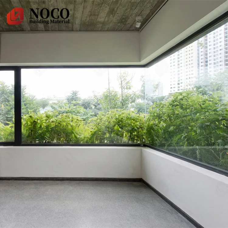 Großes Panoramabild Panorama-Aluminiumrahmen doppelt verglaste feste Fenster mit kleinem Fenster für Lüftung Boden Glasschlitze feste Fenster