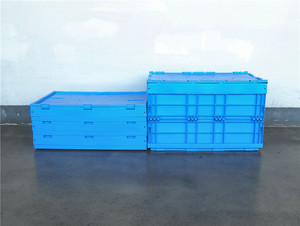 Grande <span class=keywords><strong>caisse</strong></span> de rangement pliante en plastique 900*600*420mm caisses en plastique empilables à <span class=keywords><strong>roulettes</strong></span> mobiles - Product Image 5