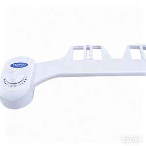 Accesorio de bidé ABS con dos boquillas retráctiles, control de flujo manual, soporte deslizante, instalación DIY para inodoros estándar - Product Image 4