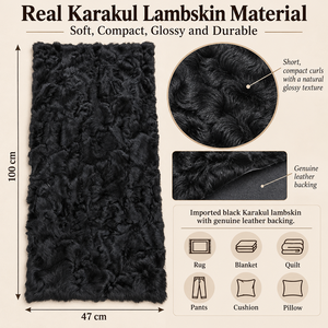 Fourrure d'agneau <span class=keywords><strong>Karakul</strong></span> importée, véritable peau de mouton, laine courte bouclée, matière première pour tapis, couvertures, coussins, vêtements, bricolage - Product Image 2