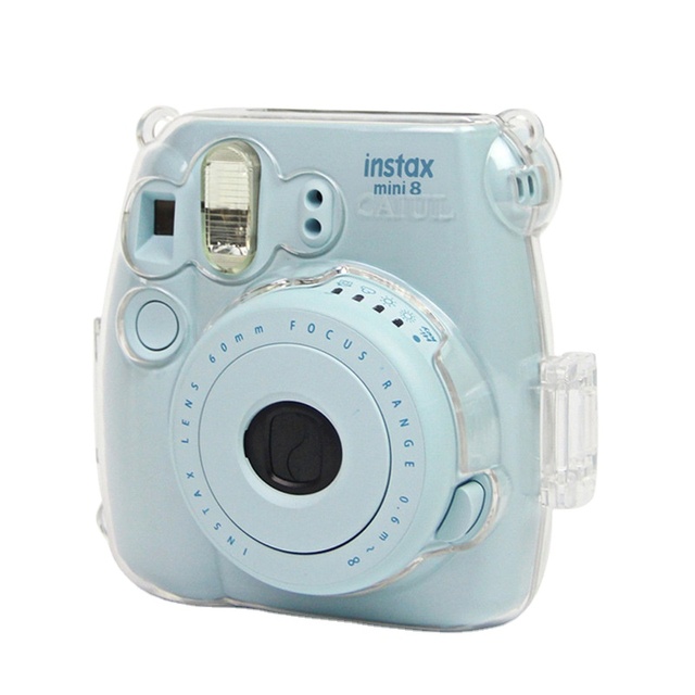 Mini8/8+/9 Instax Camera Clear Crystal Protective Case Hard PU Bag Instant Camera Video Bag