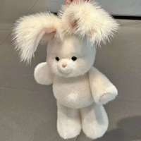 Peluche Lapin Blanc Personnalisée OEM avec Robe Florale, Jouet en Peluche Doux à Longues Oreilles, Poupée Animal en Peluche, Décoration Maison, Cadeau d'Anniversaire pour Enfants