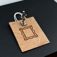 Sacs en papier kraft brun 150 g/m² recyclables pour cadeaux et plats à emporter, petite taille, poignée en corde de coton, fond carré