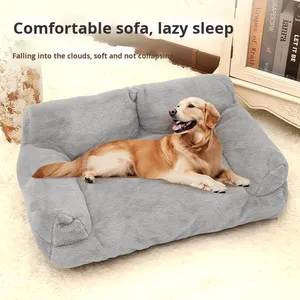 Cama <span class=keywords><strong>para</strong></span> Mascotas de Terciopelo Grande, Sofá <span class=keywords><strong>para</strong></span> Perros, Nido <span class=keywords><strong>para</strong></span> <span class=keywords><strong>Gatos</strong></span>, Diseño Rectangular de Alta Gama, Felpa Suave, Funda Extraíble, Comodidad <span class=keywords><strong>para</strong></span> Dormir, No Requiere Ensamblaje - Product Image 4