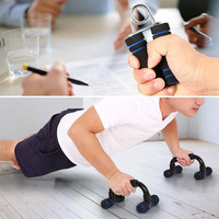 Ensemble de gym à domicile 6 pièces : Roue abdominale, Barre de pompes, Bande de résistance, Corde à sauter, Tapis de préhension pour l'entraînement quotidien et l'entraînement complet du corps
