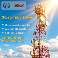 Tour de communication tubulaire à 3 poteaux autoportante en acier Q235B/Q355B pour télécommunications, support d'antenne radio et micro-ondes