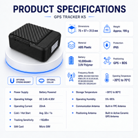 Traceur GPS K5 10000mAh 4G magnétique puissant portable pour voiture, longue autonomie avec alarme anti-effraction amovible