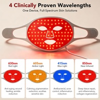 Masque facial de photothérapie à LED rouge et proche infrarouge - Resserrement de la peau et élimination des rides - Conception portable
