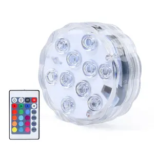 LED dalgıç ışık Ip68 10 LEDs renkli RGB kablosuz uzaktan kumanda sualtı dalgıç aydınlatma LED yüzme havuzu ışıkları