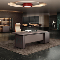 KMJ Scrivania Direzionale Moderna, Arredamento per Ufficio, Scrivania per CEO, Scrivania di Lusso, Tavolo per Manager