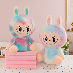 Venta al por mayor Gran oferta dibujos animados Anime aire acondicionado almohada 2-en-1 cojín de oficina siesta almohada colorida mantas - Product Image 6