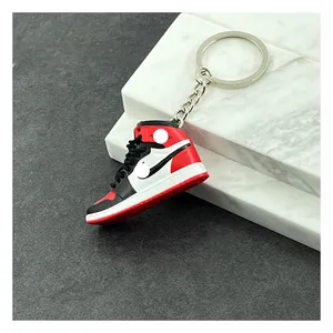 Liontin tas sepatu basket Model PVC Gantungan Kunci karet pesta hadiah Sneakers gantungan kunci mobil gantungan kunci sepatu 3D Sneakers Mini gantungan kunci