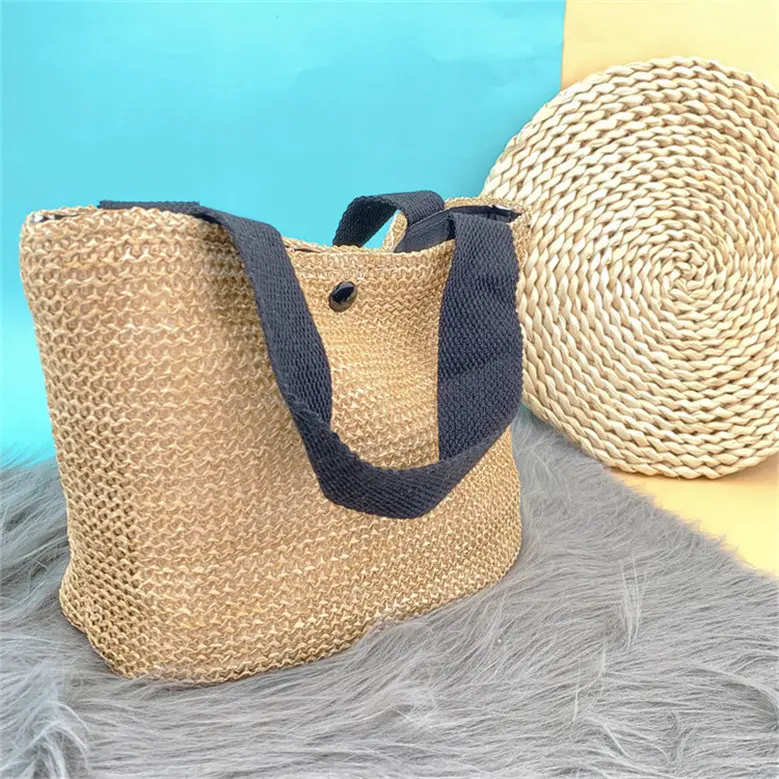 Harus tersedia Di Spiaggia Per Le Vacanze Borsa A secallo intreciata Di Grande Confezione Da 3 Pochette Paglia