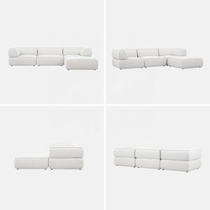 2024 nouvelles tendances italien blanc boucle canapé modulaire sectionnel HN131 canapé fabricant producteur sur mesure sur commande - Product Image 4
