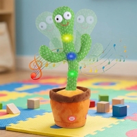 Cactus Dansant Parlant et Chantant, Jouet Musical avec 120 Chansons, Enregistrement Sonore 15s, pour Enfants de 5 à 7 Ans, Unisexe, Chant + Danse + Enregistrement + LED