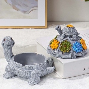 En gros Tortue Ornement De Bureau Cendrier Salon Table Basse Décoration Résine Artisanat Tortue Cendrier - Product Image 2