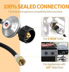 आर रीसुरक्षित गैस ग्रिल नियामक और नली के साथ नली 8 फीट कम दबाव प्रोपेन होज 250psi - Product Image 3