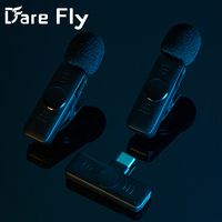Dare Fly Chine Personnalisé 2.4g Mic Microphone Téléphone En Direct Portable Lavalier Sans Fil Iinterview Microphone Professionnel