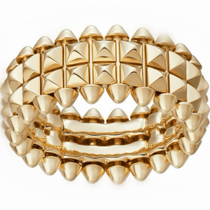 Fashion Wide and Narrow Bullet-shaped Rivets <strong>Thick</strong> Plated Unisex Couple's <strong>Ring</strong> - Product Image 1