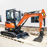 Nouvelle mini-excavatrice de 2,5 tonnes avec moteur Yanmar japonais d'origine, excavatrice sur chenilles diesel avec cabine pour travaux agricoles et de construction