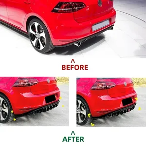 Diffuseur de pare-chocs arrière avec kit carrosserie LED pour Golf 7 Standard MK7 GTD 2013 à 2017 Hatchback - Product Image 6